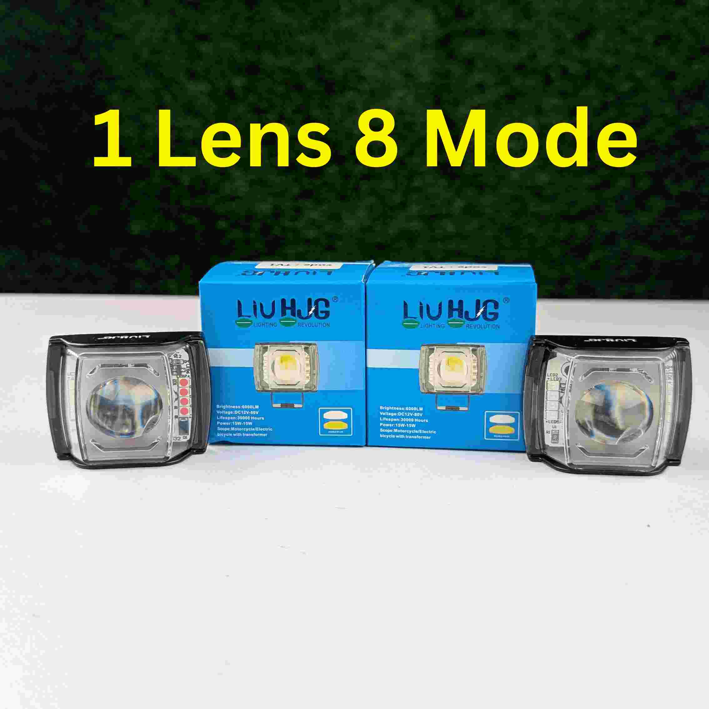1 Lens 8 Mode Projection Foglight 2 pcs